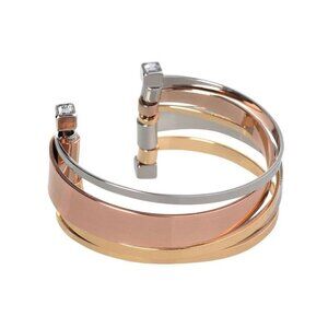 BCBGENERATION Tri Tone cutout cuff bracelet